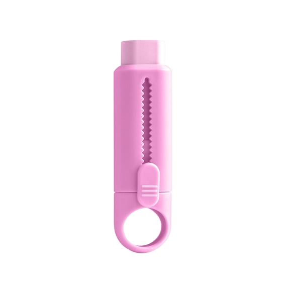 Yhmxh Sliding Retractable Rubber Erasers with Finger Ring, Push-Pull Large Pencil Erasers with Plastic Sleeve, Soft Rubber Erasers for Office, Clean Erasing Stationery Supply for Drawing & Writing