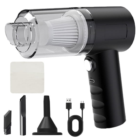 Yhmxh Small Car Vacuum Cordless, USB Rechargeable Vacuum Cleaners for Home, Car, Office, Dust Buster and Blower 2 in 1, Easy to Clean Desktop, Keyboard, Drawer, Car Interior and Other Crevices