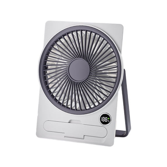 Yhmxh Small Desk Fan, 5 Speeds Adjustable Quiet Portable Rechargeable USB Fan With Digital Display, 180° Summer Wall-Mounted Fans for Home Office Kitchen Travel Outdoor (White)