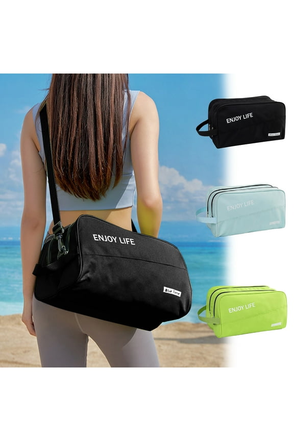 Small Gym Bag for Women and Men, 14" Workout Sport Duffle Bag with Wet Pocket & Shoes Compartment, Waterproof Shoulder Overnight Bags Lightweight Carry on Tote Bags for Swim, Yoga, Dance