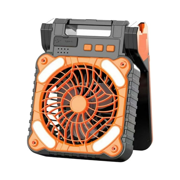 Yhmxh Solar Powered & USB Rechargeable Outdoor Camping Fan, 3-Speed with Timer, LED Lantern, & Phone Charger, 20H Work Hours,7800mah Battery Operated Powered Outdoor Tent Fans for Camping Supplies