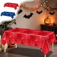 thumbnail image 1 of Yhmxh Spider Theme Tablecloths, 42x70 Inch Disposable Plastic Table Covers for Birthday & Halloween Party Supplies, Waterproof Red & Blue Spider Web Design Decorations for Indoor/Outdoor Party Event, 1 of 7