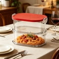 thumbnail image 1 of Yhmxh Stackable Airtight Food Storage Containers with Red Lids, Clear Leakproof Fridge Organizer Boxes, Space-Saving Plastic Containers for Fruits, Vegetables, Meal Prep, Kitchen Pantry Organization, 1 of 6