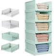 thumbnail image 1 of Yhmxh Stackable Closet Organizer Box,Multifunctional & Foldable Closet Storage Basket for Bathroom Kitchen Laundry Room Wardrobe Storage, Space-Saving Clothes Storage Drawer Organizer, 1 of 7