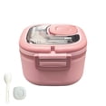 thumbnail image 1 of Yhmxh Bento Box, Leak-Proof Single Layer Lunch Box with Removable Compartments and Reusable Cutlery, BPA-Free Portable Lunch Container Dishwasher Safe Salad Container, Pink, 1 of 6