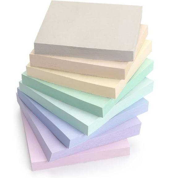 Yhmxh Sticky Notes 3x3 inch, Self-Stick Pads Light Colors Sticky Note, Pastel Colors Self-Stick Pads and Daily Life Organization, 100Sheets Recyclable Sticky Notes Easy to Post for Home Office