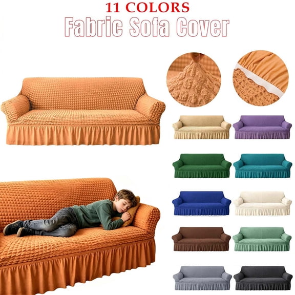 Yhmxh Stretchable Sofa Slipcover Non-slip Sofa Covers Washable Couch Sofa Bed Cover Easy Fit Furniture Protector with Elastic Bottom and Skirt, Reusable Dust-Proof Protector for 1-4 Seater Couches