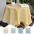 thumbnail image 1 of Yhmxh Summer Checkered FringedTable Cloth, Cotton Linen Plaid Rectangle Tablecloth 36"x60" Farmhouse Decor Washable Wrinkle Resistant Table Cloth Cover for Restaurant Picnic Dining (Yellow), 1 of 7