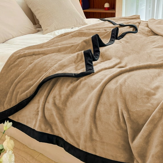 Yhmxh Summer Throw Blanket, 47.2x78.7" Microfiber Cooling Blankets with Black Finished Edge for Hot Sleepers, Soft Thin Flannel Napping Blanket for Bed Couch Sofa, Keep Cool for Night Sweats