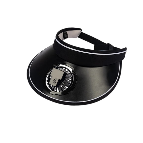 Yhmxh Sun Visor Hats with Fan-Three Temp Settings-Large Area Sun Protection, Solar Fan Visors for Women/Men, Adjustable Elastic Buckle Sun Caps for Outdoor (Solar and USB Charging)