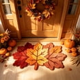 thumbnail image 1 of Yhmxh Thanksgiving Pumpkin Bathroom Rugs Fall Maple Leaf Shape Bath Mat Autumn Kitchen Mat Non Slip Doormat Cute Orange Floor Mat Decorative for Front Door Entryway Kitchen Bedroom 27.56"x17.72", 1 of 6