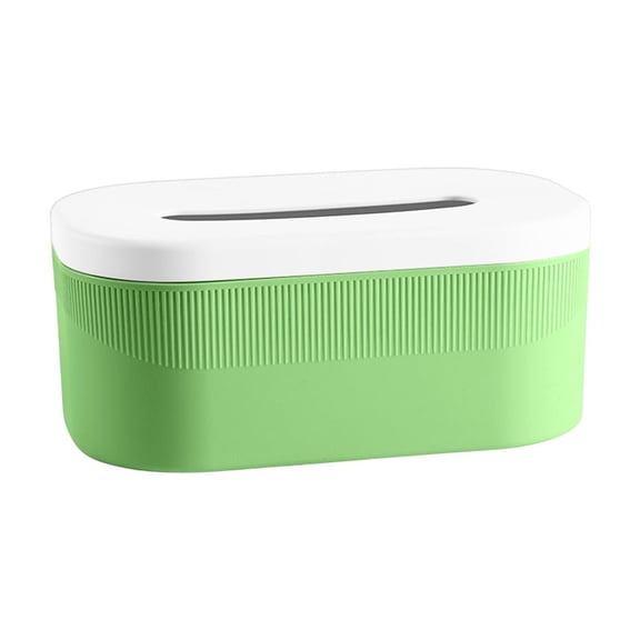 Yhmxh Tissue Box Holder with Lid, Large Capacity Round Napkin Facial Tissues Holder Dispenser, Home Office Car Tissue Box Cover Decorative Container for Modern Farmhouse Decor (Green)