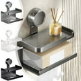 thumbnail image 1 of Yhmxh Toilet Paper Holder with Phone Shelf, Suction Cup Wall Mount Tissue Paper Roll Holder, Rustproof & Multifunctional Toilet Paper Roll Storage, Bathroom Storage Dispenser Apartment Restroom, 1 of 7
