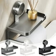 thumbnail image 1 of Yhmxh Toilet Paper Holder with Phone Shelf, Suction Cup Wall Mount Tissue Paper Roll Holder, Rustproof & Multifunctional Toilet Paper Roll Storage, Bathroom Storage Dispenser Apartment Restroom, 1 of 7