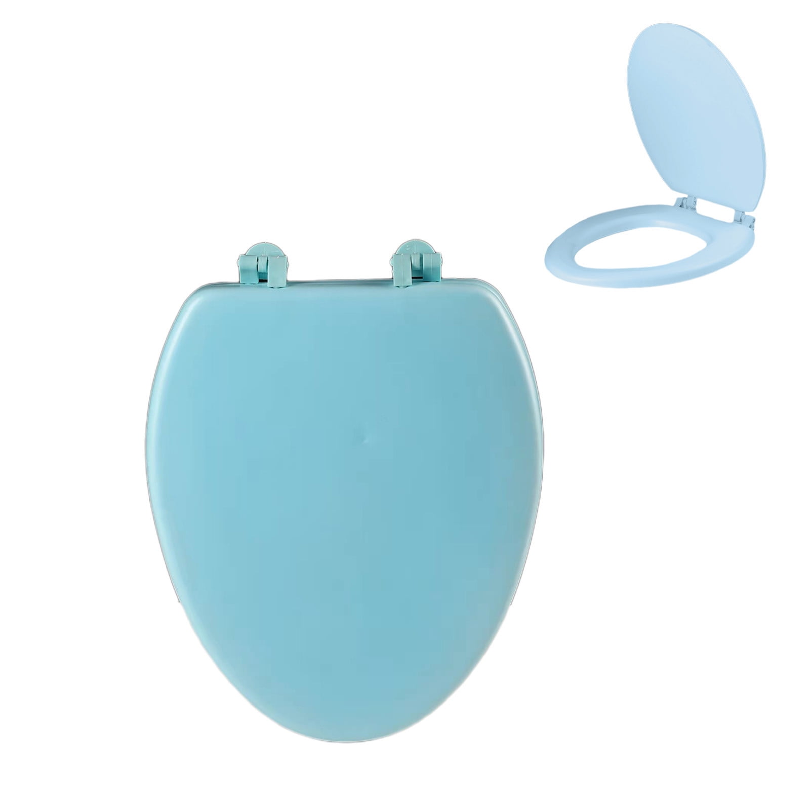 Yhmxh Toilet Seat Durables V Toilet Seat Soft Comfort With Quick Release And Quick Attach Quiet-Close Lid And Seat For Standard Toilets, Soft Close Never Loosen Easy Install & Clean （18x14in, Blue）