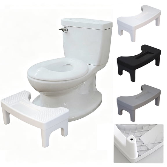 Yhmxh Toilet Stool Poop Stool for Squatting Posture, Portable Plastic Toilet Feet Stool for Adults, Non-Slip Bathroom Step, Strong Loading Ergonomic Toilet Stool Squat Pooping Stool for Toilets
