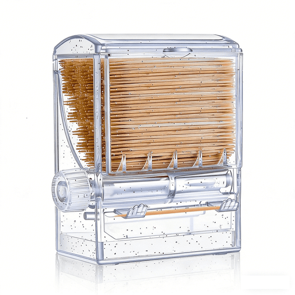 Yhmxh Toothpick Dispenser Toothpick Holder Creative Clear Acrylic Switch Toothpick Holder Automatic Box for Table Kitchen Home Restaurant Party