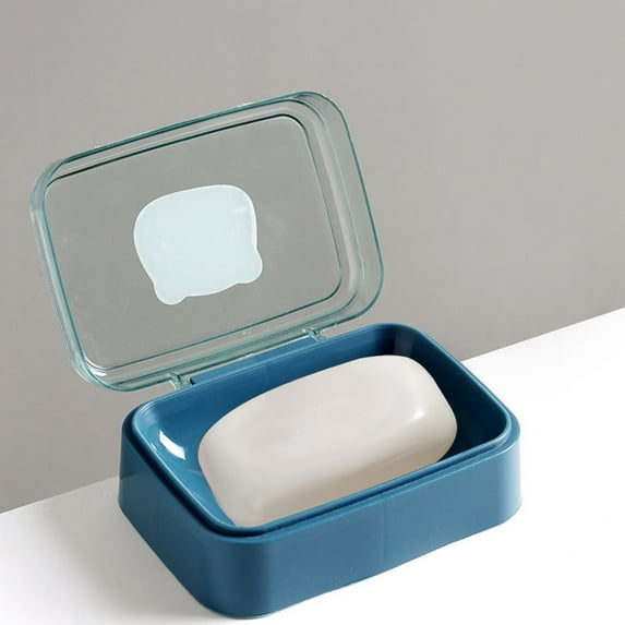 Yhmxh Travel Soap Dish with Lid, Draining Soap Bar Holder with Bottom Draining Layer for Bathroom, Efficient Drainage Soap Case for Traveling, Camping, Outdoor, Gym, Bathroom