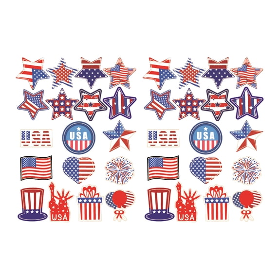 Yhmxh USA Patriotic Star Stickers, 36 PCS 4th of July Stickers American Flag Labels Decals for Fourth of July Independence Day Memorial Day Veterans Day Candy Envelope Seals Gift Card Decor