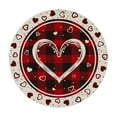 thumbnail image 1 of Yhmxh Valentine Round Placemats, Buffalo Plaid Eucalyptus Red Love Hearts Valentine Placemats, 14 Inch Anniversary Wedding Round Table Mats for Home Kitchen Dining Table Decorations, 1 of 6