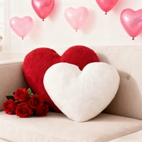 Yhmxh Valentine's Day Heart Pillows, Love Heart Shaped Pillow, Small Cute Red Heart Pillows for Gifts, Faux Rabbit Throw Pillows Love Pillow Cushion Toy Throw Pillows for Her, Girls Home Decoration