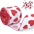 thumbnail image 1 of Yhmxh Valentine's Day Heart Ribbon for Gift Wrapping, Red Heart Wired Ribbon for Bows, Love Heart Edge Wired Burlap Ribbon for Wreaths, DIY Crafts, Floral Arrangements, Romantic Party Decorations, 1 of 7