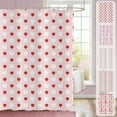thumbnail image 1 of Yhmxh Valentine's Day Shower Curtain, Weighted Bottom Romantic Love Theme Pink and Red Little Heart Fabric Bathroom Curtain Home Decor Waterproof Washable with 12 Hooks, 36"x72", 1 of 7