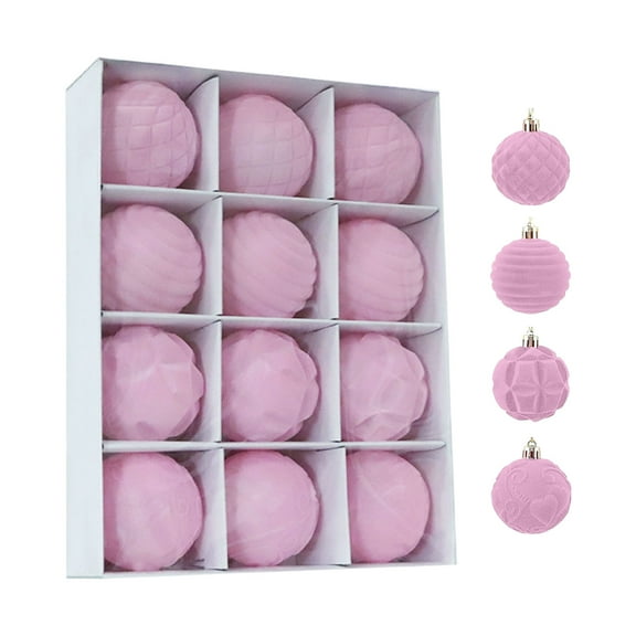 Yhmxh Velvet Christmas Ball Ornaments, 2.36 Inch Flocked Christmas Balls Shatterproof Decorative Christmas Tree Ornaments, Hanging Ornaments Set for Xmas Tree Holiday Wedding Party Decor