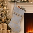 thumbnail image 1 of Yhmxh Velvet Christmas Stocking, 19 Inch Large Xmas Stocking with Golden Snowflake Embroidery & Merry Christmas Lettering, Hanging Plush Cuff Stocking for Fireplace Mantel Christmas Home Decor, 1 of 6