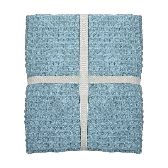 Yhmxh Waffle Bath Towels - Oversize Quick Drying Bath Towel, Soft, Quick Drying & Highly Absorbent Towels for Bathroom, Gym, Hotel & Spa(54.6x27.3in, Light Blue, Waffle Weave)