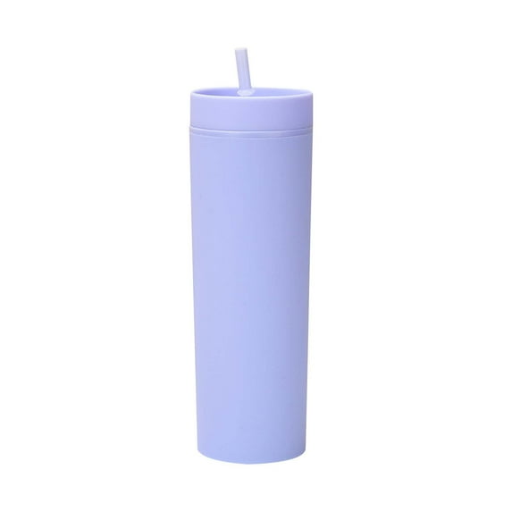 Yhmxh Water Bottle 16oz Skinny Cups Pastel Travel Set Reusable Matte Cup Colored Acrylic Plastic Cups with Lids Straw DIY Vinyl Gifts Reusable Cup for Cold Hot Drinks Bulk