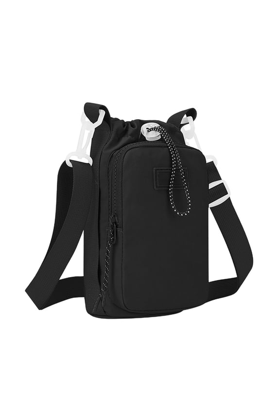 Water Bottle Carrier Bag with Strap for 32oz Bottle Sling Bag Holder with Phone Pocket, Water Bottle Holder Crossbody Hand Pouch Sleeve for Walking Hiking Traveling Camping (Black)