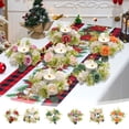 thumbnail image 1 of Yhmxh Wedding Rose Candle Rings, Christmas 3.9" Inner Diameter Artificial Floral Wreaths with Green Leaves Floral Rings for Centerpieces for Pillar Candleholders Wedding Centerpiece Table Decor, 1 of 7