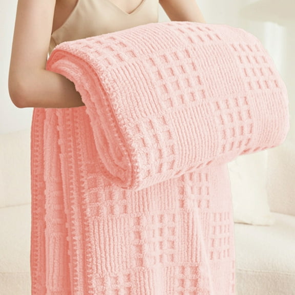 Yhmxh Weighted Blanket Queen Size Waffle Blanket, Classy Soft Jacquard Checkered Sherpa Weighted Blankets for Bed, Machine Washable Cozy Fluffy Heavy Fleece Throw Blanket for Sofa Bed, 60x80 inches