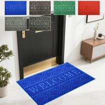 Yhmxh Welcome Mat Outdoor Indoor 15"x23", All-Weather Waterproof Front Door Mat Outside Entrance, Heavy Duty Sturdy Door Mats, Non-Slip Low Profile Porch Patio Doormat for Outdoor Home Porch Decor