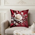 thumbnail image 1 of Yhmxh White Roses Throw Pillow Covers 18x18 Inch Floral Cushion Cases for Bedroom or Living Room, Romantic Rose Decorative Pillowcases Sofa Cushion Covers for Elegant Home Decor, 1 of 6