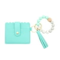 thumbnail image 1 of Yhmxh Wristlet Wallet for Women with Keychain, Card Holder Small Wallet Wristlet with Key Ring, Cute Silicone Beaded Credit Card Holder Key Ring Bracelet Wallet, 1 of 6