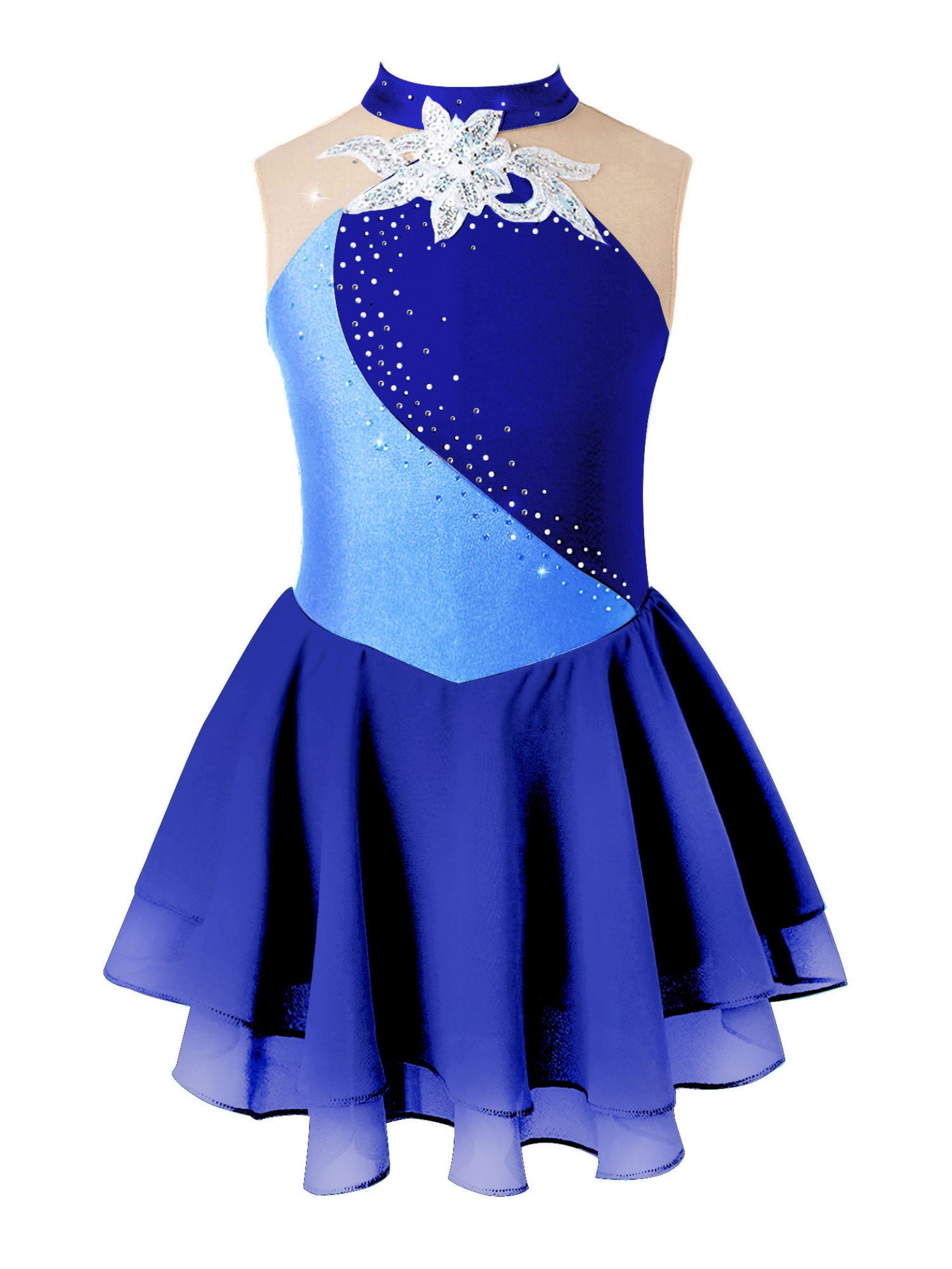 Yhong Girls Sleeveless Gymnastics Leotard Skirt Rhinestone Ballet Dance yhong-girls-sleeveless-gymnastics-leotard-skirt-rhinestone-ballet-dance