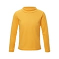 thumbnail image 1 of Yhong Kids Boys Girls Solid Color Thermal Underwear Tops Turtleneck Baselayer Warm T-Shirt Long Yellow 140, 1 of 7