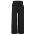 thumbnail image 1 of Yhong Kids Boys Uniform Formal Dress Pants Straight Leg Pants Elastic Waistband School Trousers Black 6-7, 1 of 7