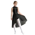thumbnail image 1 of Yhong Kids Girls Lyrical Dance Dress Ballet Skirted Leotard Sleeveless Latin Jazz Dancewear Performance Costume Black 12, 1 of 7