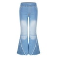 Yhong Kids Girls Wide Leg Flare Jeans High Waist BellBottom Denim