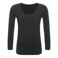 thumbnail image 1 of Yhong Unisex Kids Thermal Underwear Round Neck Long Sleeve Base Layer Tops Dance Training Shirts Type A Black S, 1 of 7
