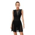 thumbnail image 1 of Yhong Women Ballet Dance Leotard Lyrical Dance Dress Competition Dancewear Asymmetrical Tulle Skirt Black XL, 1 of 6