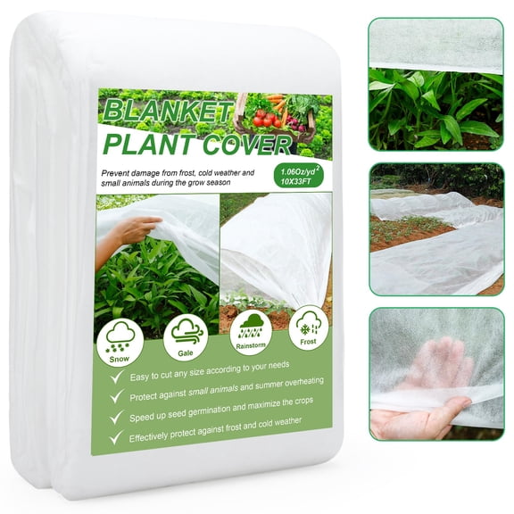 Yhtpouqe Plant Cover 10 Ft x 33 Ft Plant Covers Freeze Protection with Ultra Fine Mesh Reusable Floating Row Cover Netting for Plants Vegetables Flowers Fruits Frost Sun Protection 1.06oz/yd²