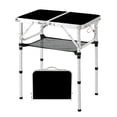 thumbnail image 1 of Yhuhwy Folding Camping Table, 2ft Small Portable Lightweight Aluminum Picnic Table with 3 Adjustable Heights for Indoor Outdoor Camp BBQ Beach (Black), 1 of 8