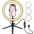 thumbnail image 1 of Yi Lighting 10" LED Ring Light with Tripod Stand & Phone Holder, Desk Makeup Light for Live Streaming YouTube, TikTok, 1 of 6