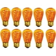 thumbnail image 1 of Yi Lighting 11W Transparent Amber S14 Incandescent Light Bulbs Dimmable for Sign, Outdoor String Light Bulbs Replacement (Pack of 25), 1 of 3