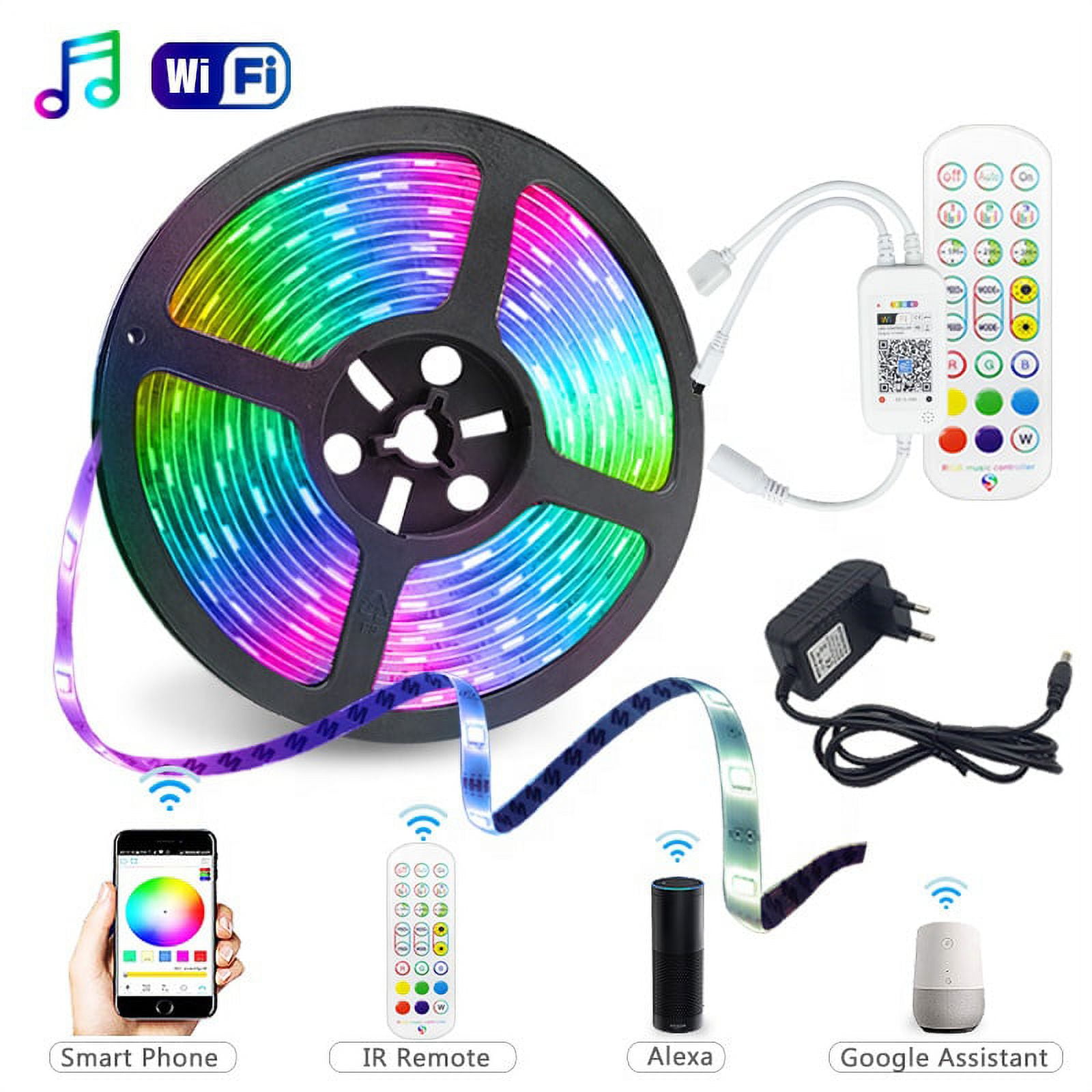 Yi Lighting 16.4ft Smart RGB Strip Lights, Music-Synced Color Changing ...
