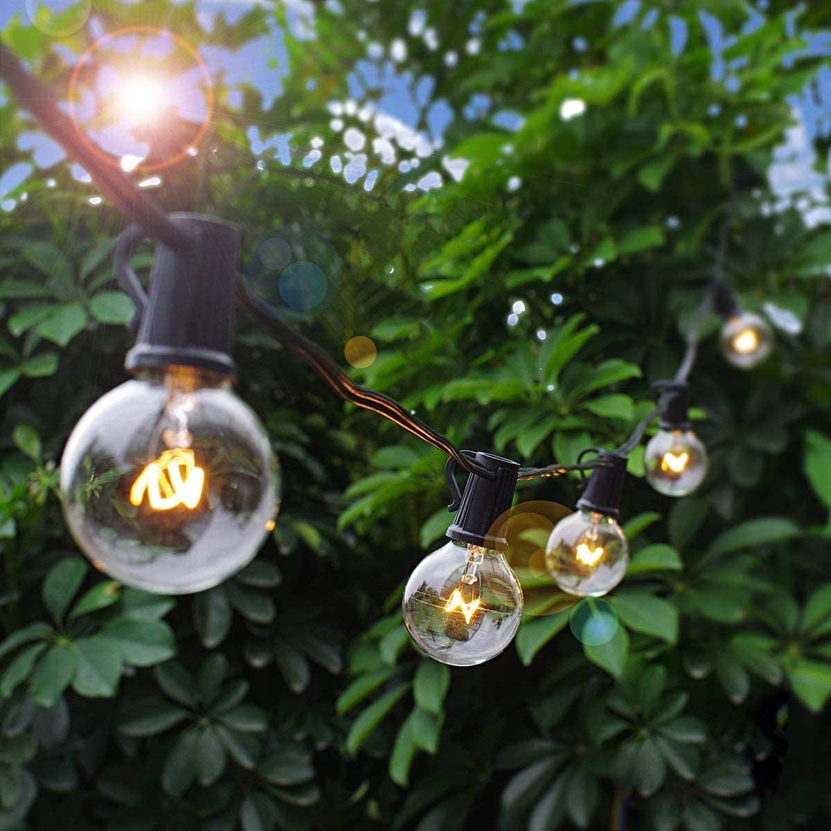 Yi Lighting 25 FT Outdoor String Lights with 25pcs Globe Bulbs Weatherproof for Bedroom Party Patio Garden Yard Deck